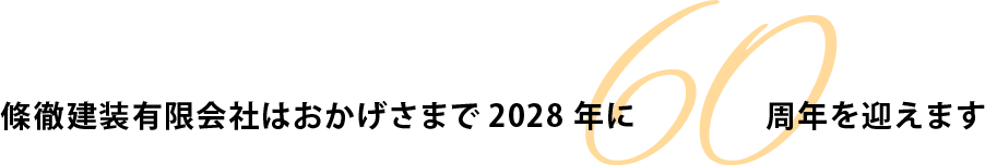 條徹建装有限会社はおかげさまで2026年に60周年を迎えました